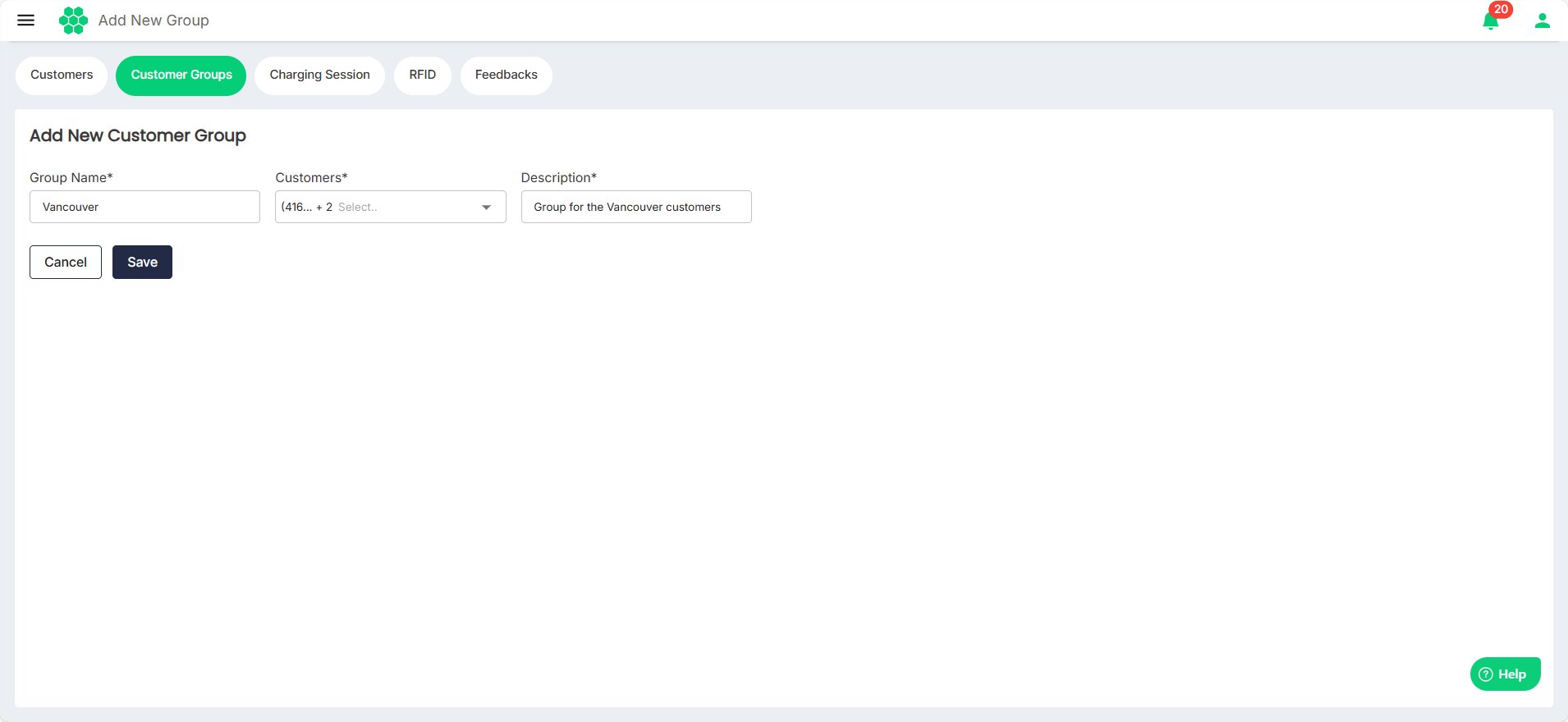 Add Customer Group