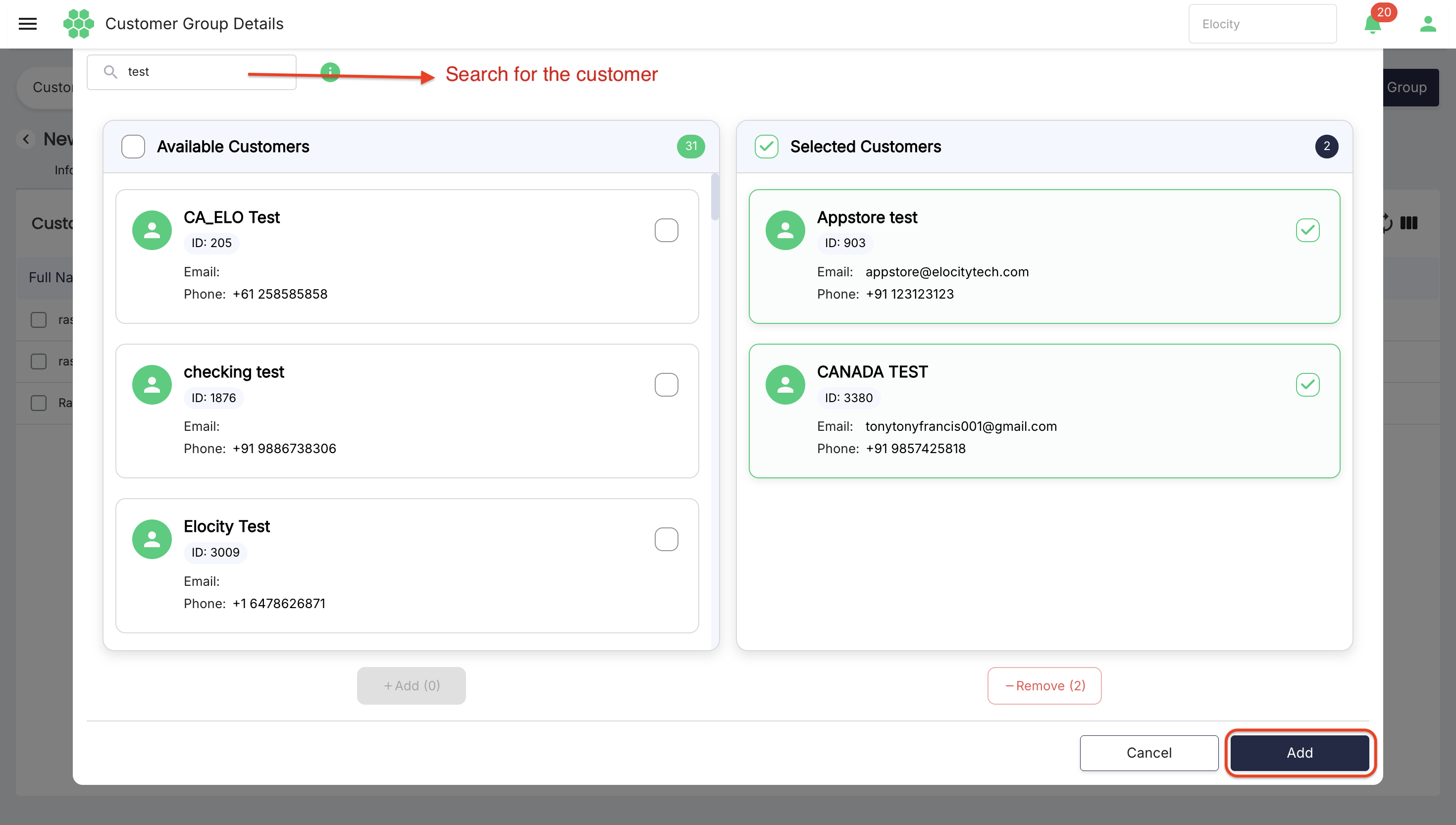 Add Customer
