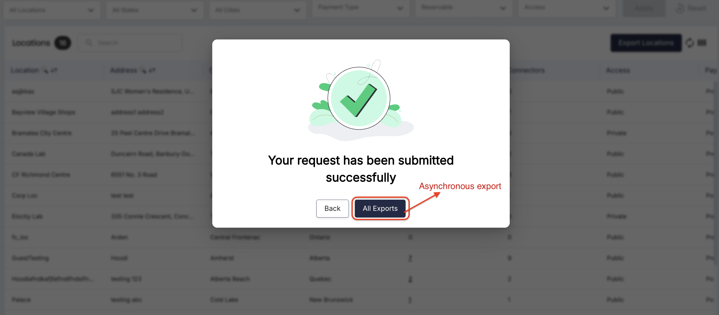 Asynchronous Export
