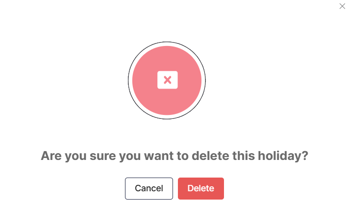 Delete Holiday