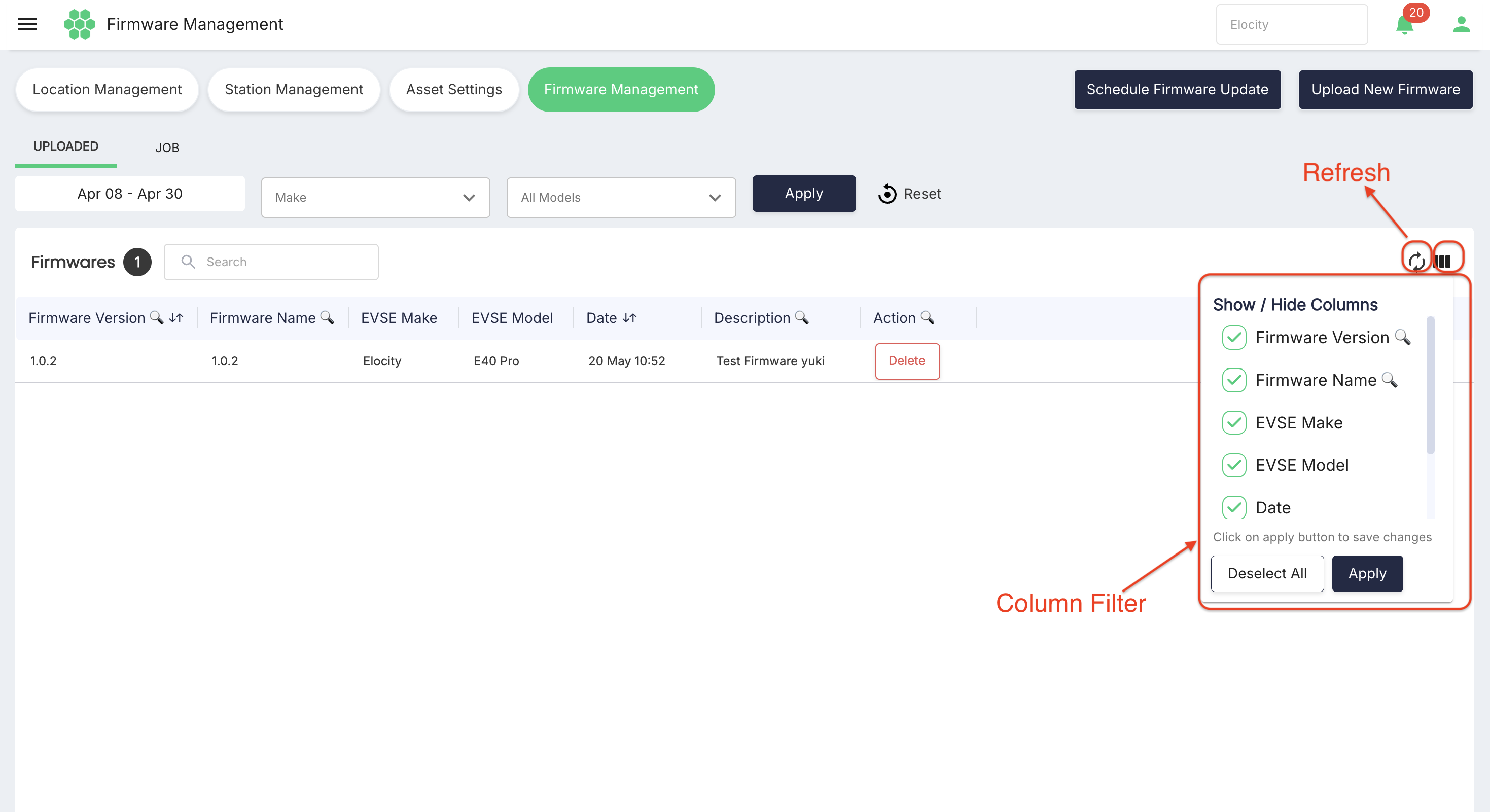 Column Filter