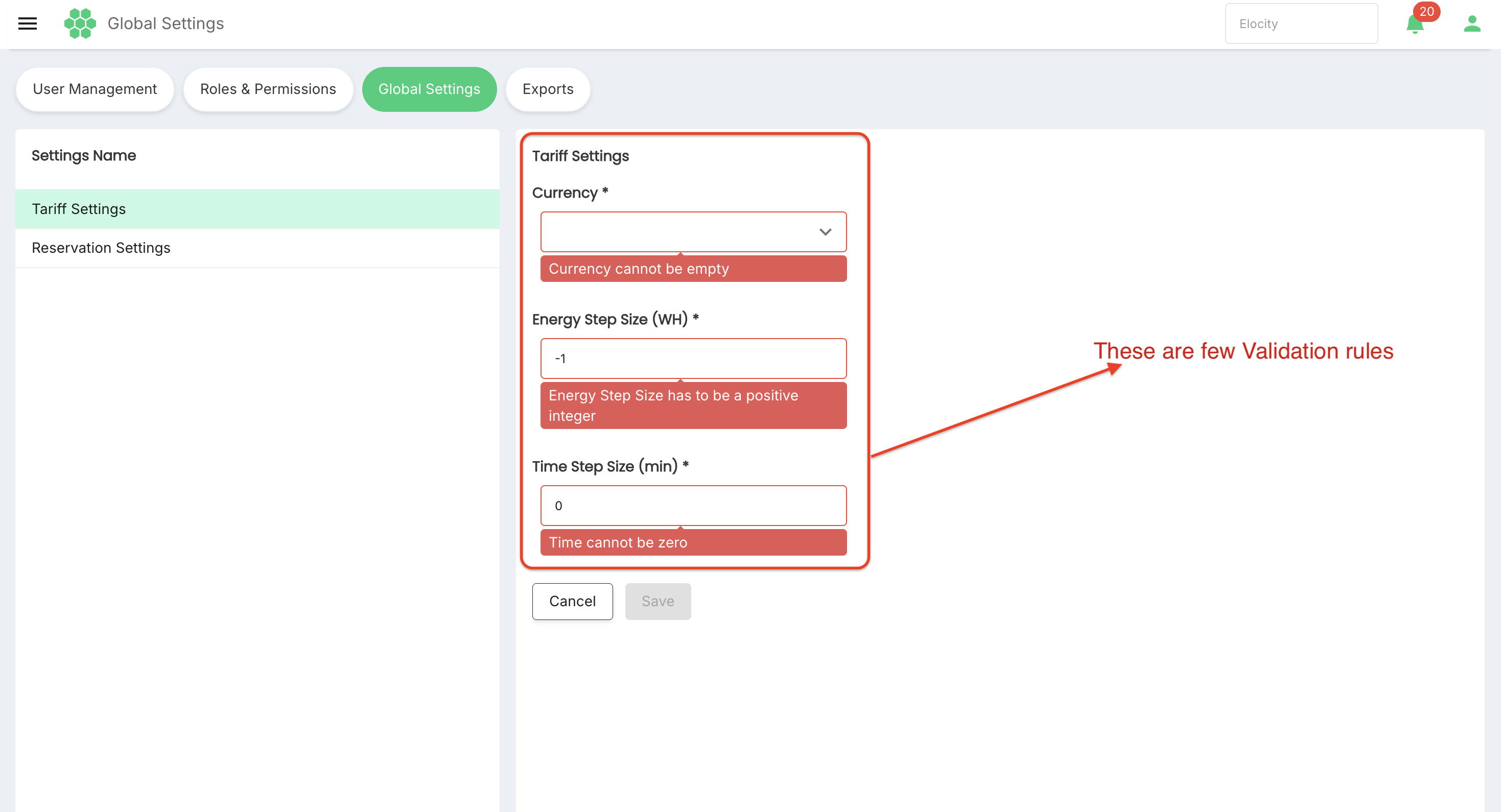 Validation Rules