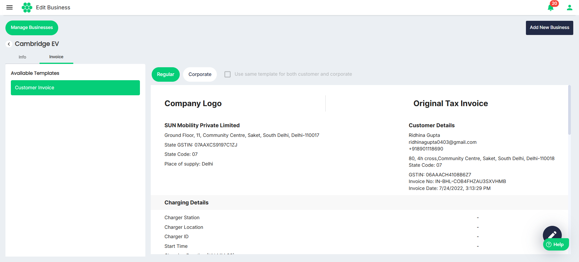 Manage Business