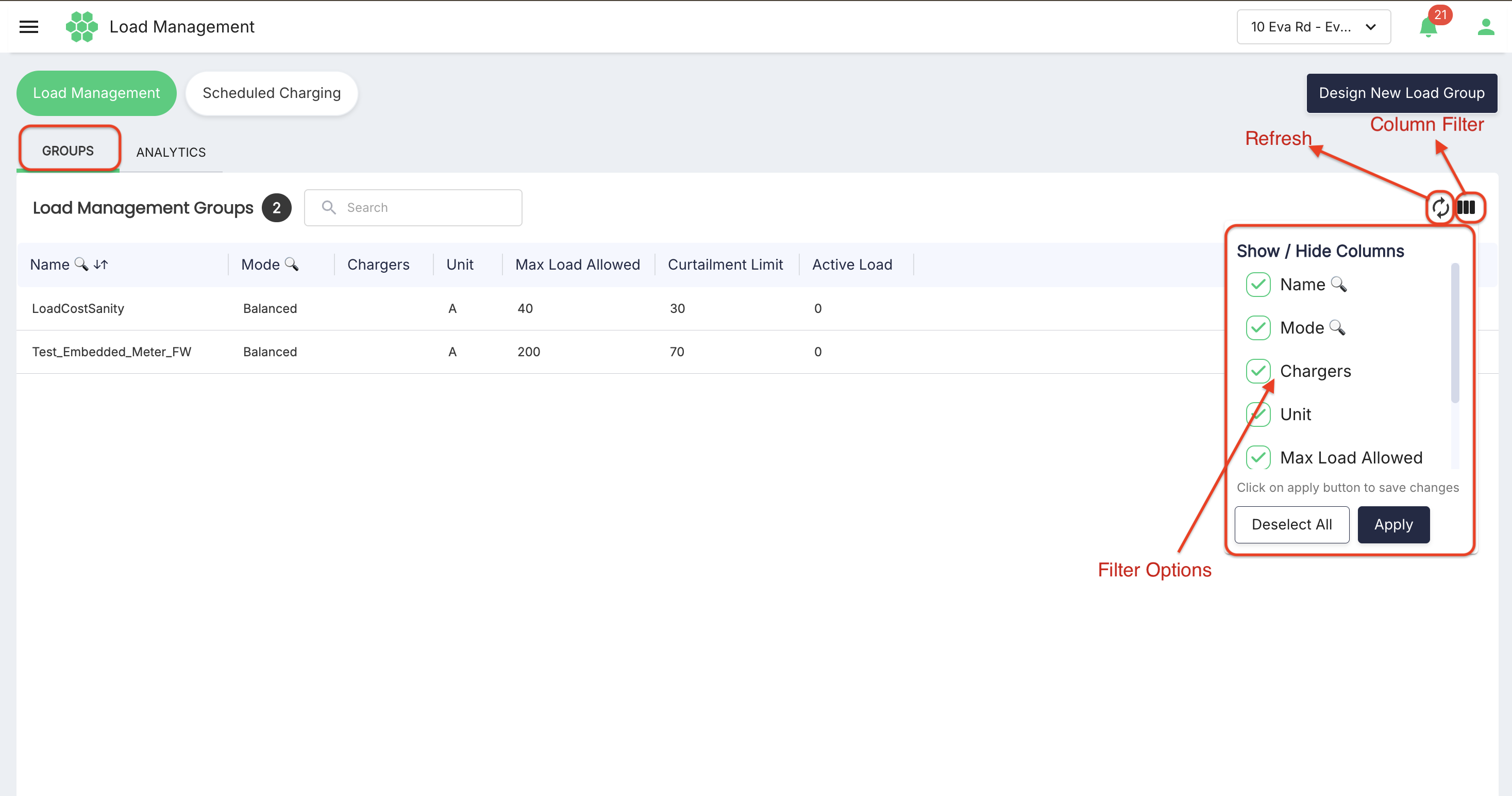 Groups Tab