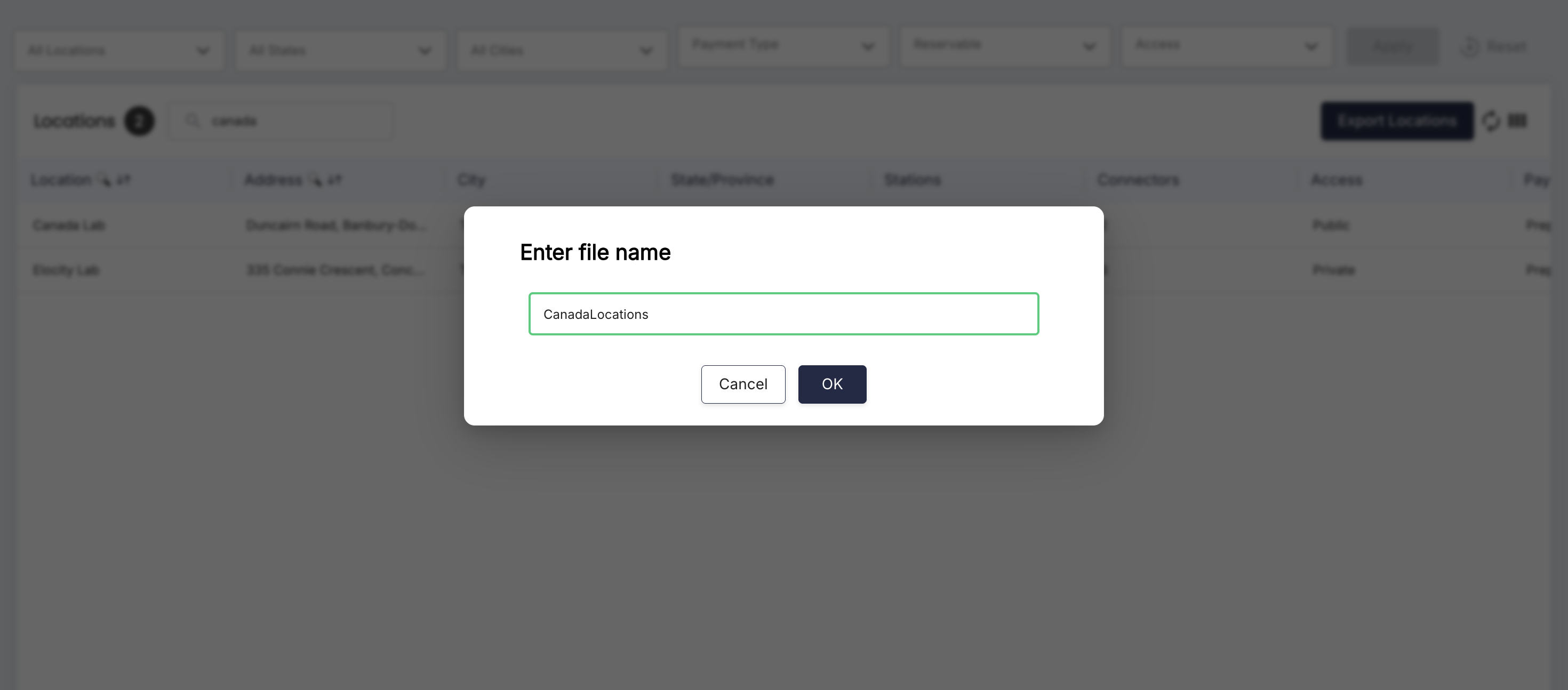 Location Export
