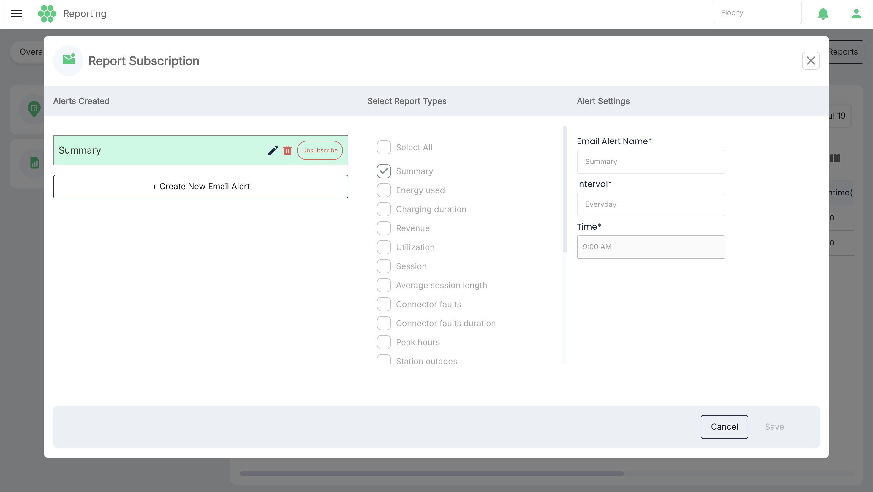 Managing Subscription Report