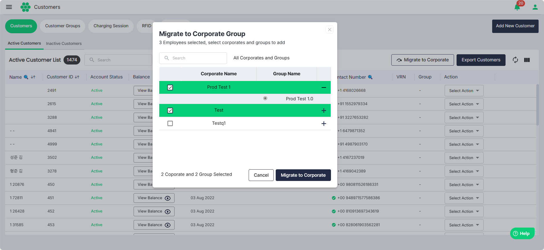Migrate to Corporate