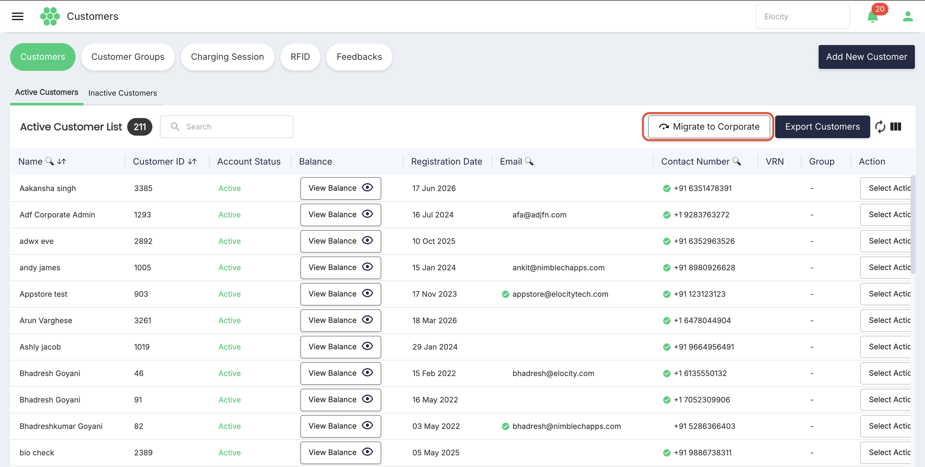 Migrate Customers