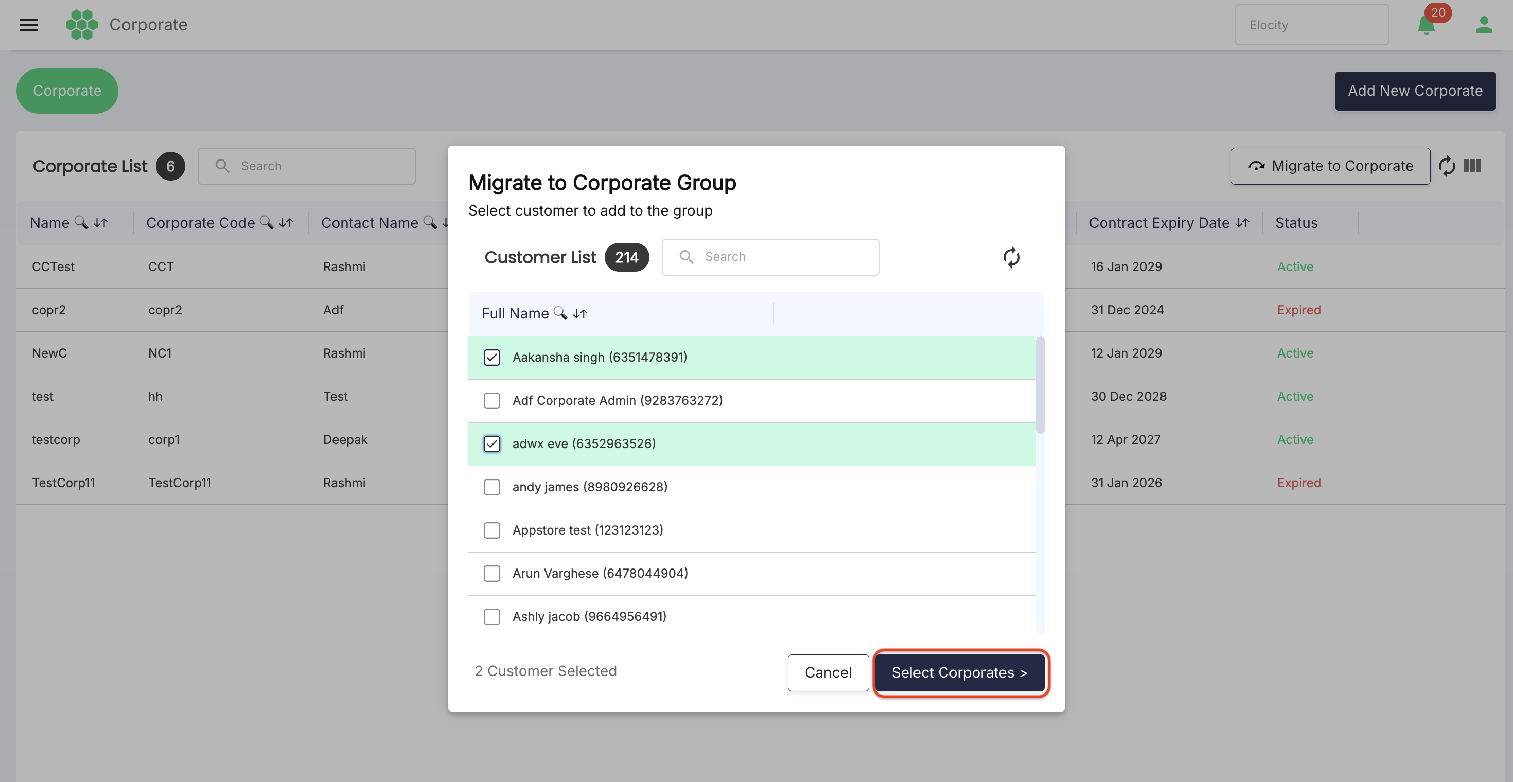 Migrate Customers