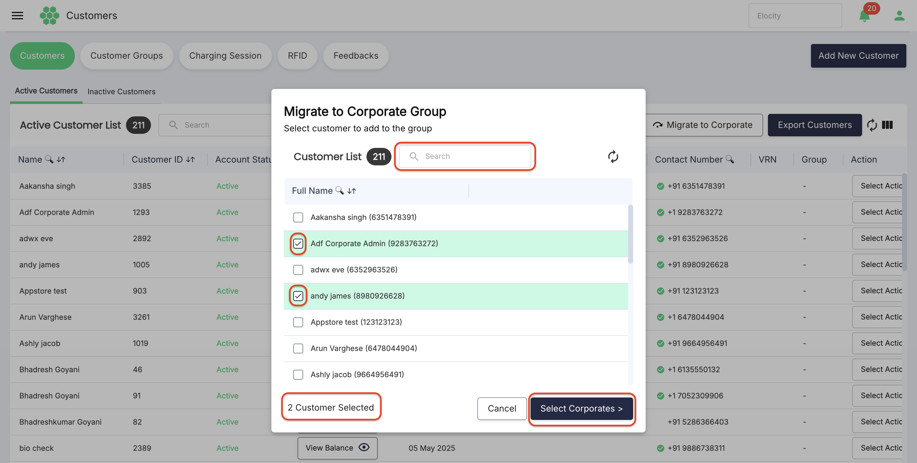 Migrate Customers