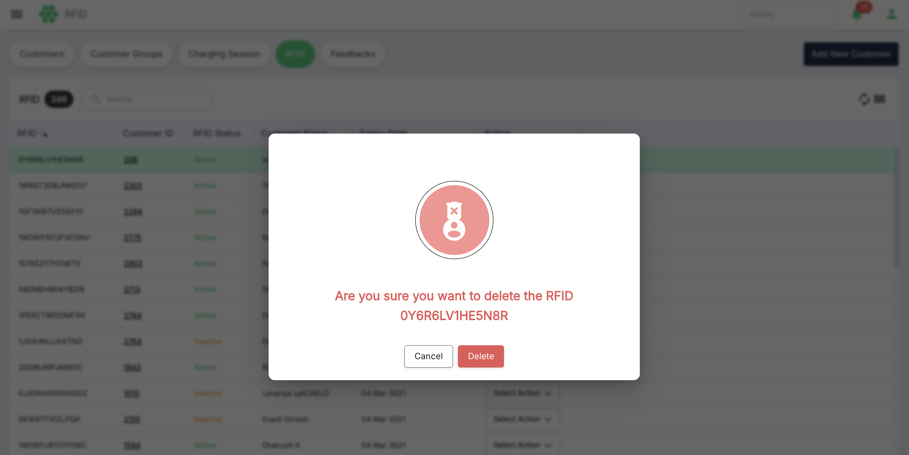 Delete RFID