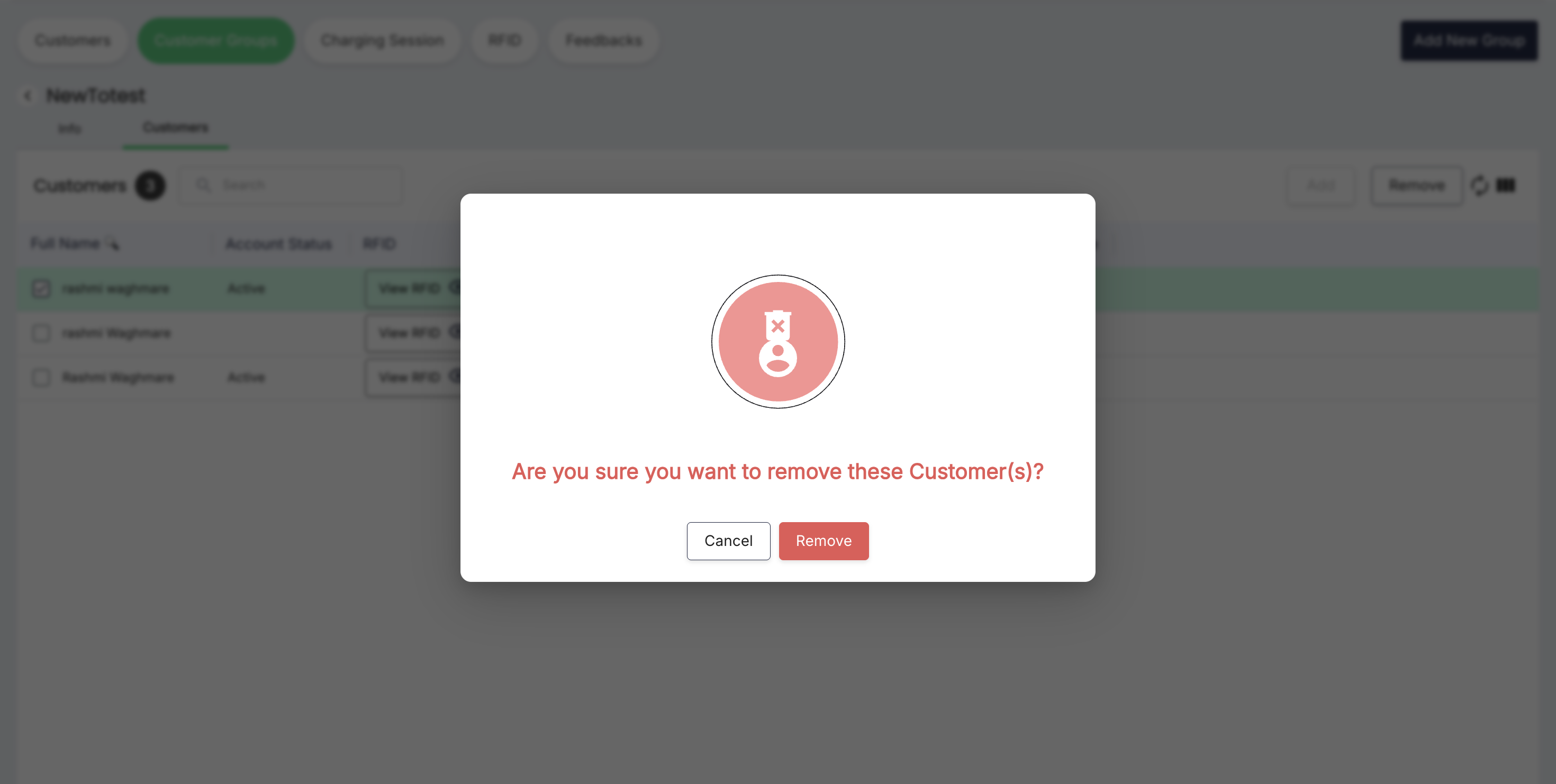 Remove Customer