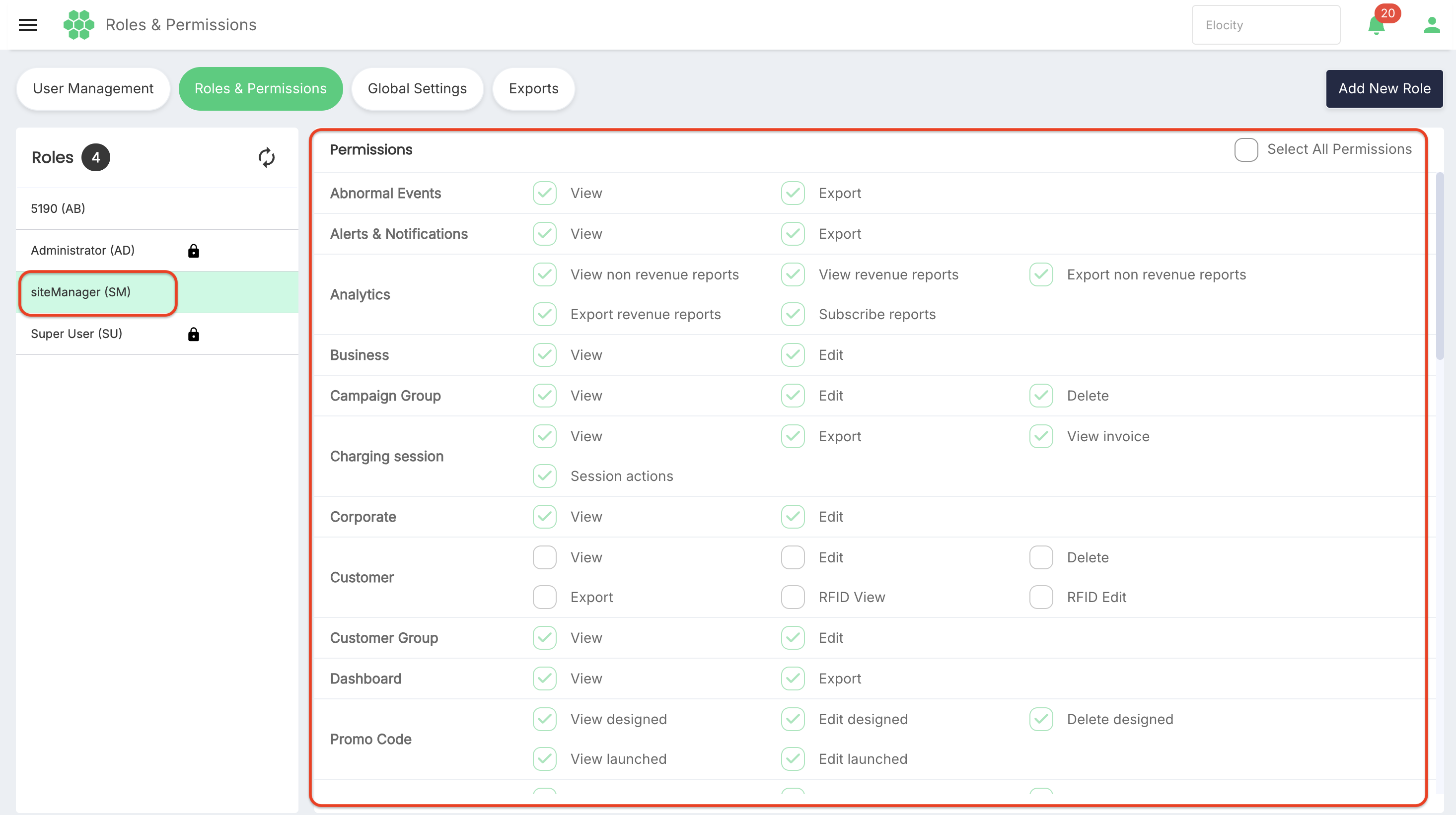 View Role's Permissions
