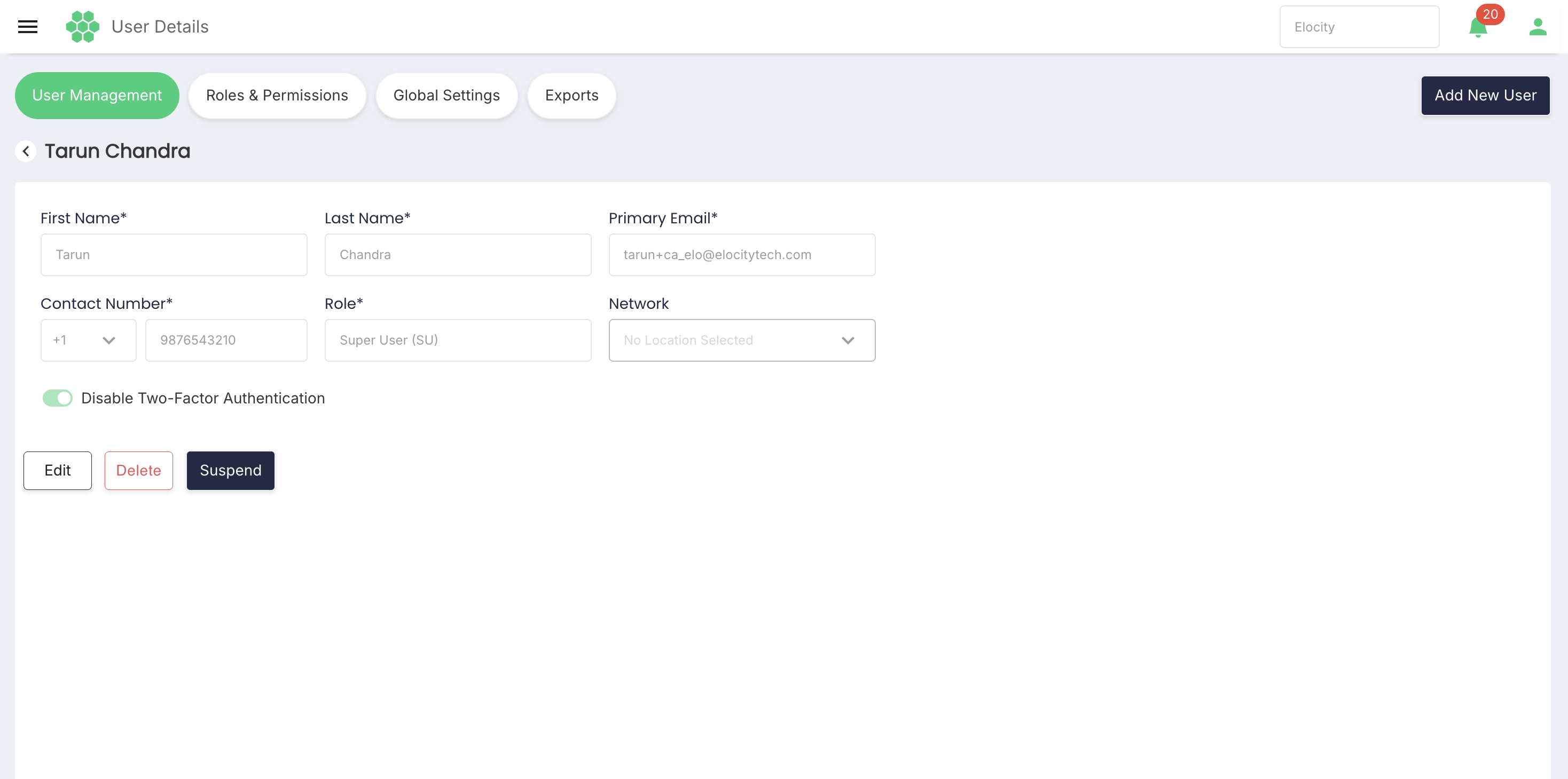 Managing User