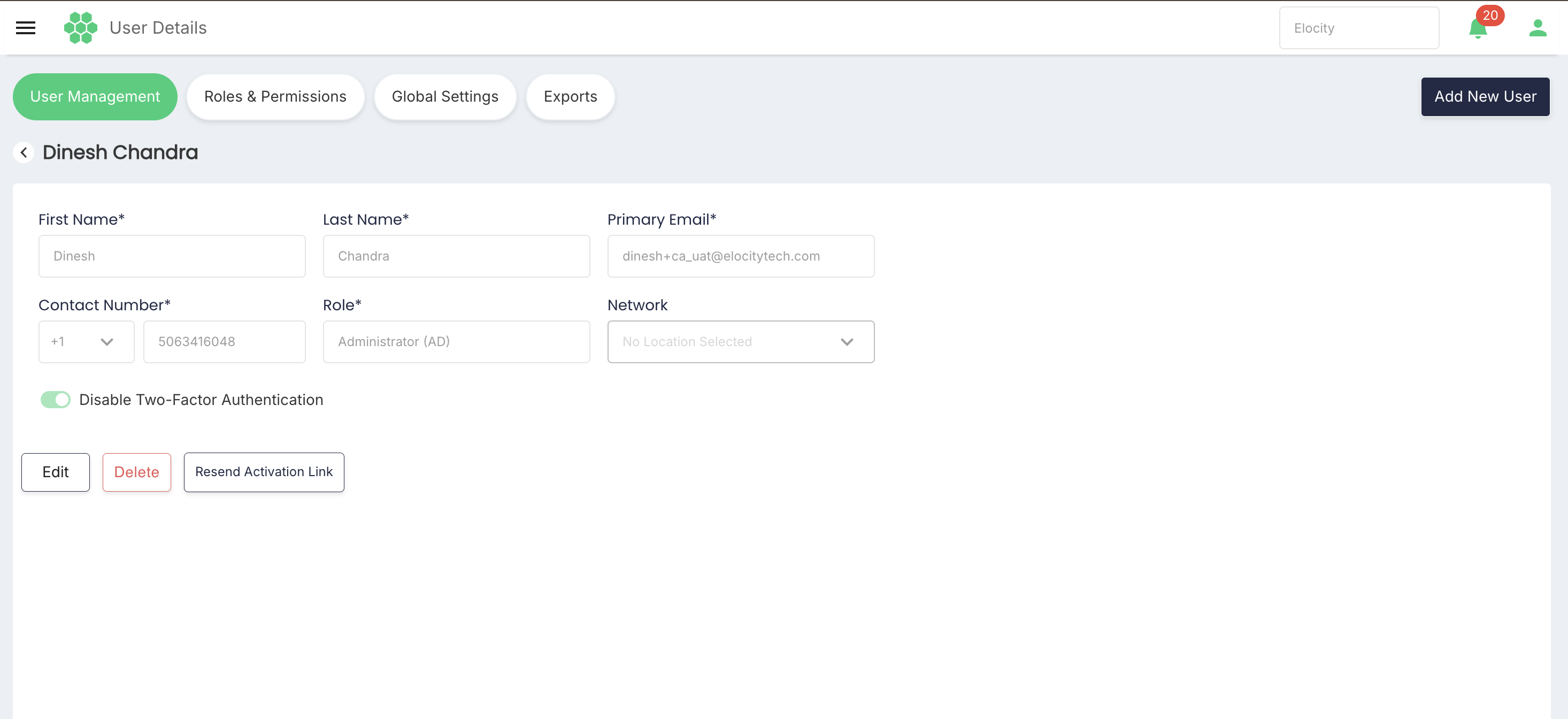User Details