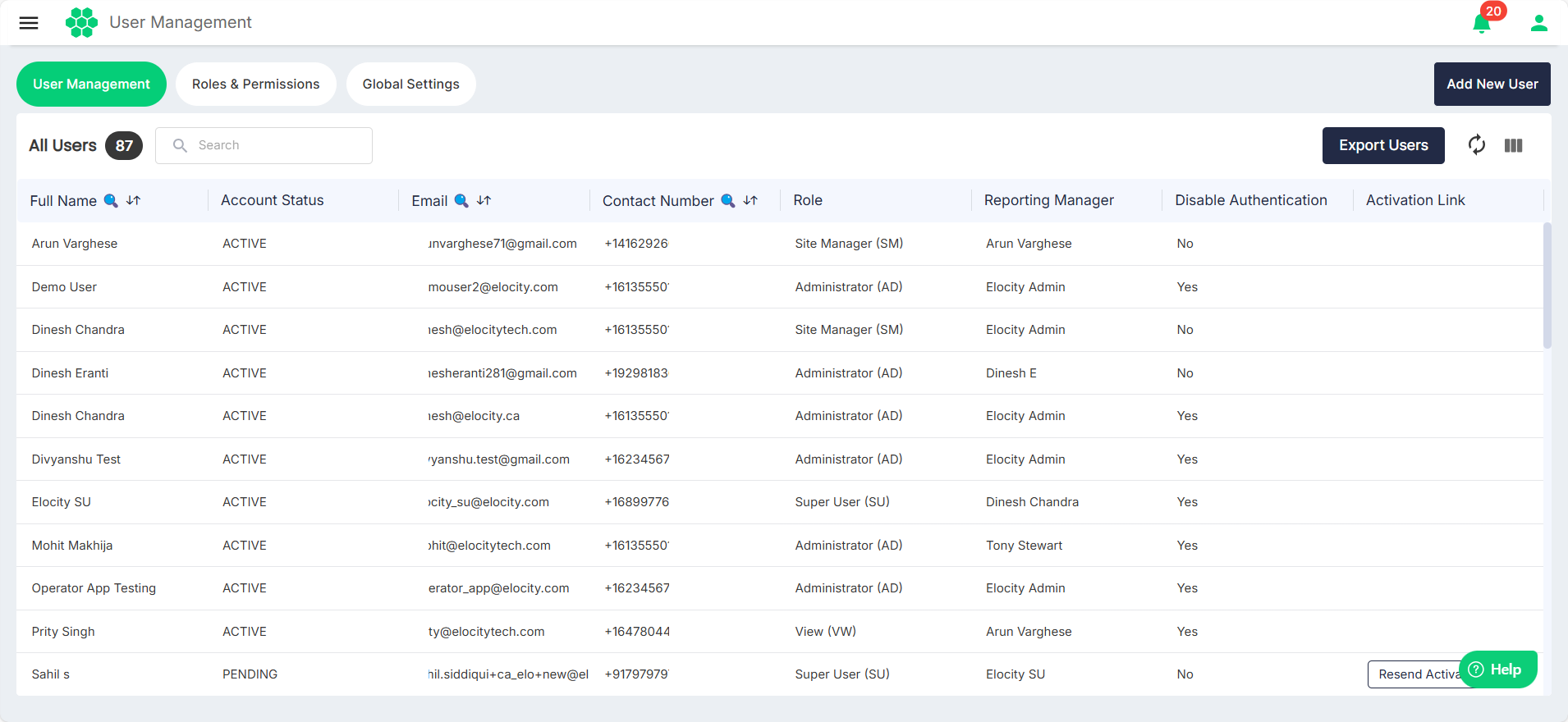 Managing User