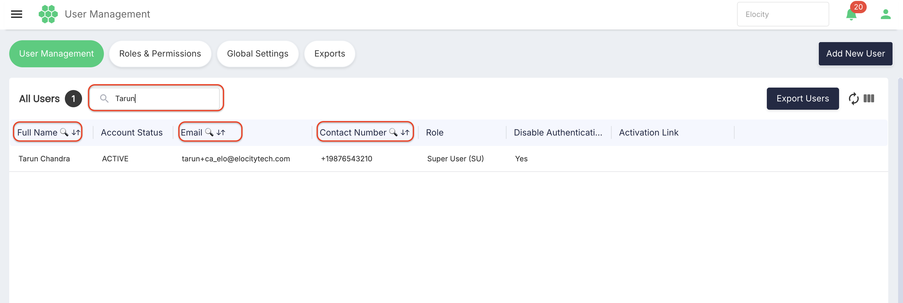 User Search