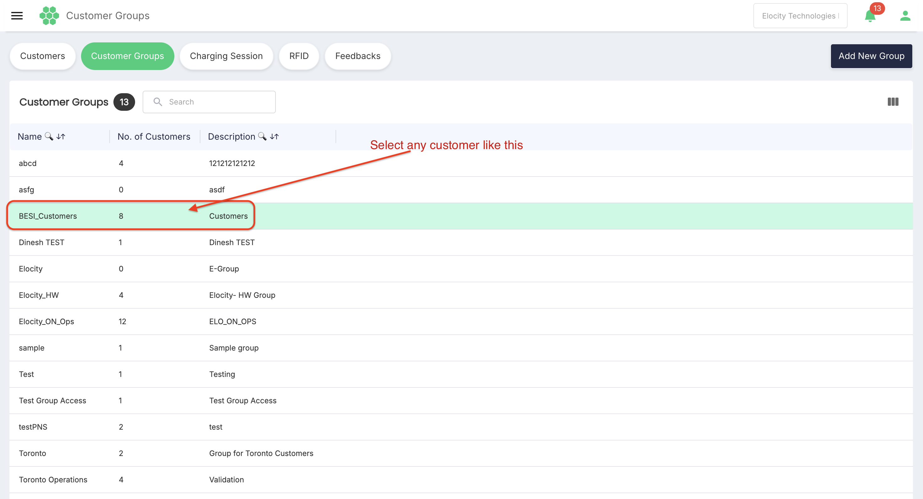 View Customer Group