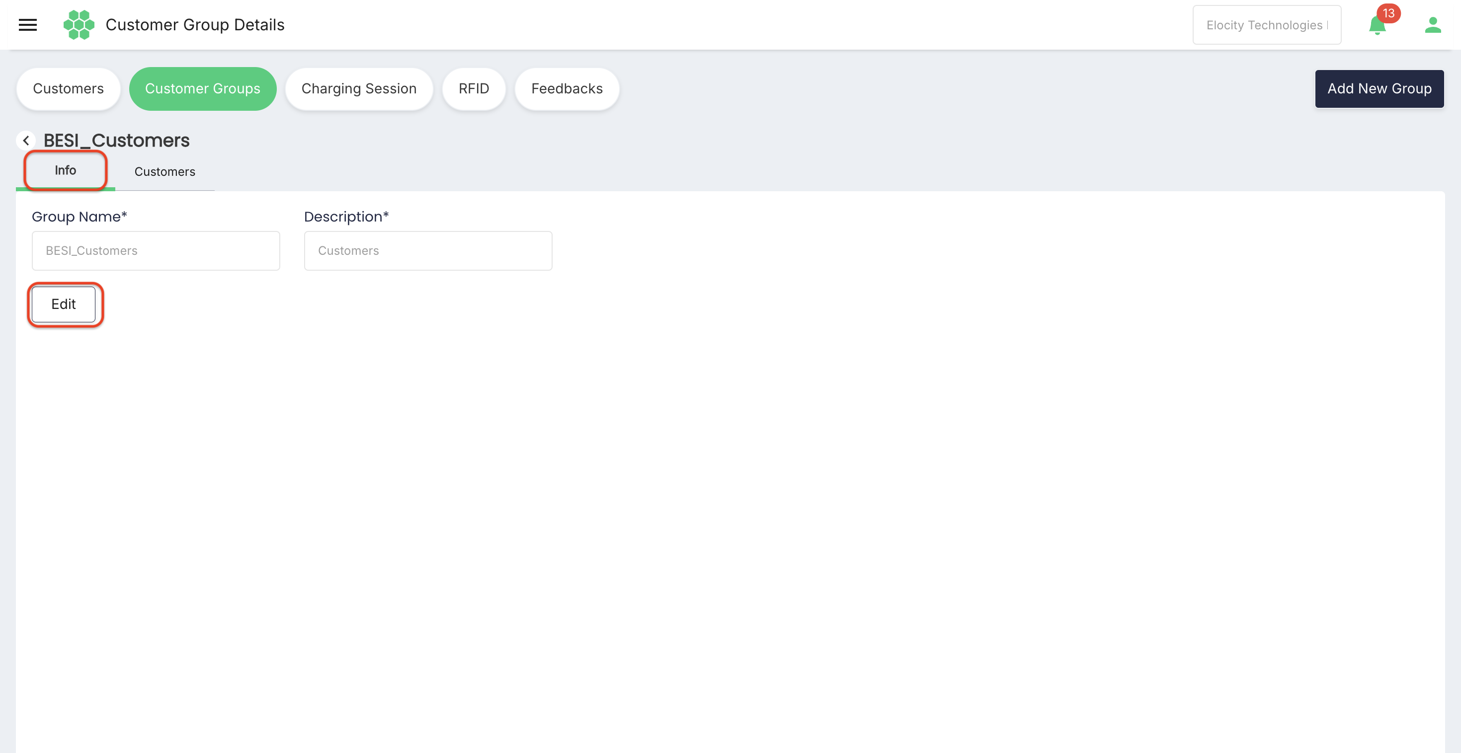 View Customer Group