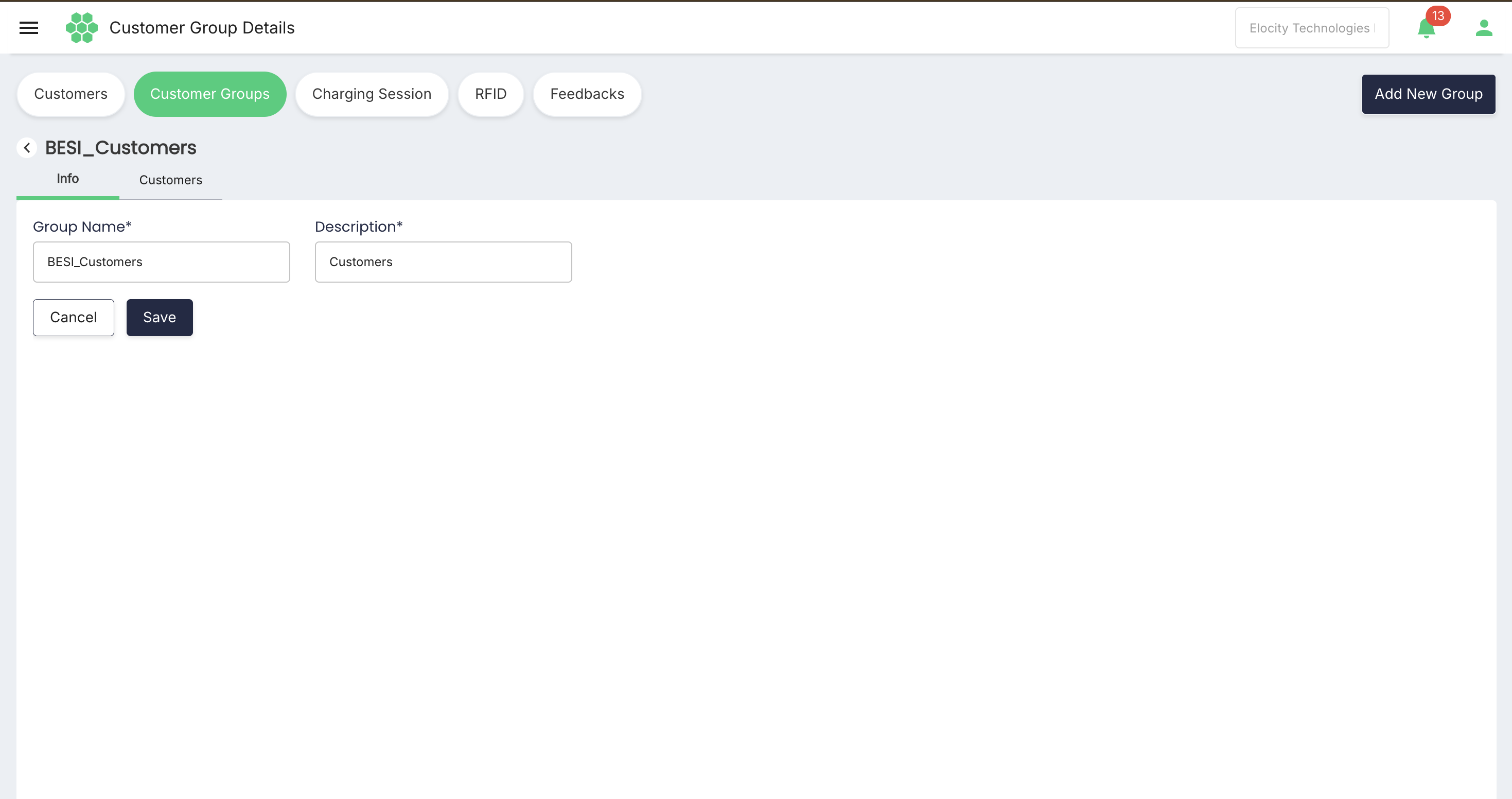 View Customer Group